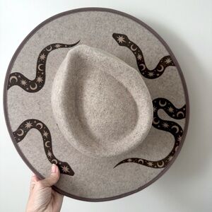 Luna Bloom Hand Painted Snake and Star Hat